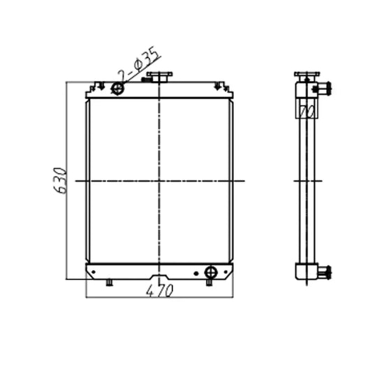 Water Tank Radiator for CASE CX55 Mini-Excavators-BeeSpareParts
