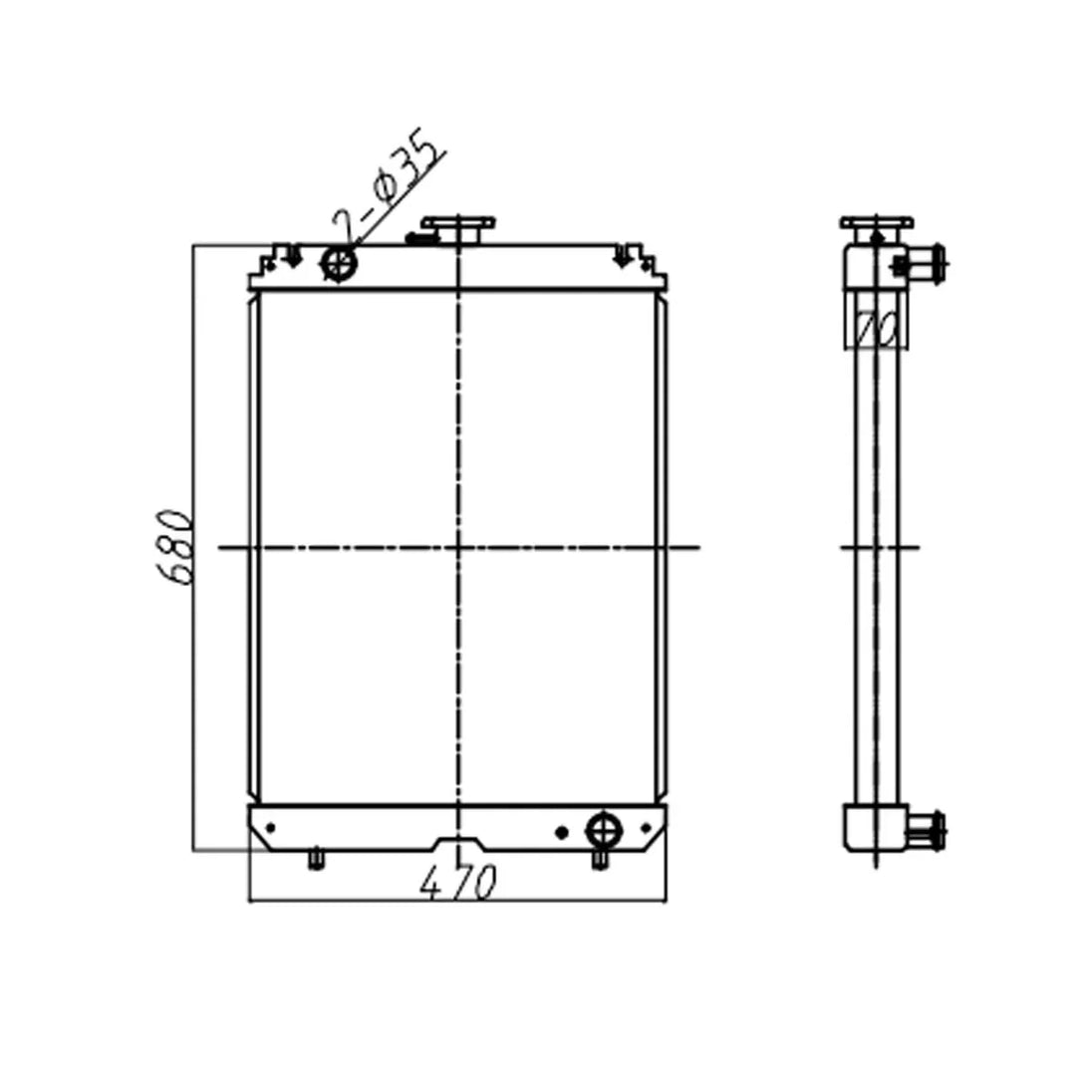 Water Tank Radiator for CASE CX58 Excavators-BeeSpareParts
