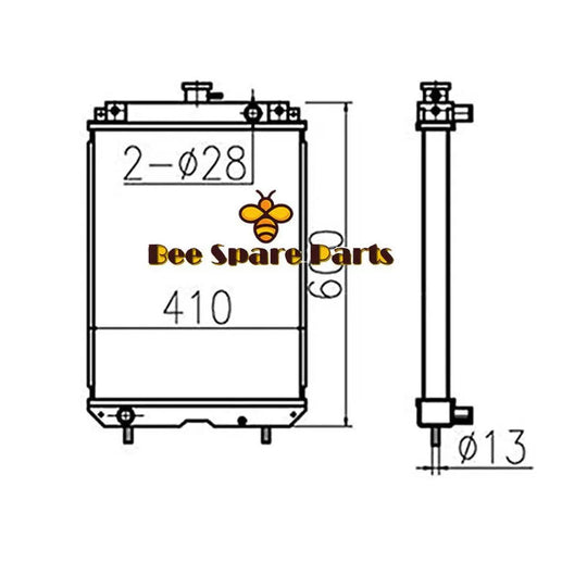 Water Tank Radiator for Hitachi EX185-6045 Excavator-Replacement Aftermarket Parts