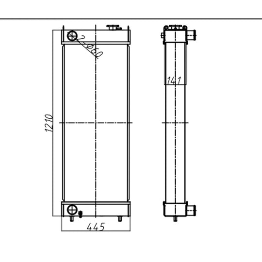Water Tank Radiator LN002450 for CASE CX470 CX47B Excavators-BeeSpareParts